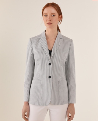 Lloyd's - Blazer 100% Algodón De Mujer Con Estampado De Rayas