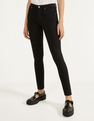 Bershka Jeans Push Up 5 bolsillos Mujer 42 Negro en oferta