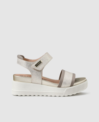 Stonefly - Sandalias De Cuña De Mujer De Color Oro Con Cierre De Velcro en oferta