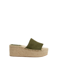 Compra Cuña yute verde Pull \u0026 Bear al mejor precio - Shoptize