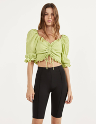 Bershka Pantalón ciclista de neopreno Mujer L Negro en oferta