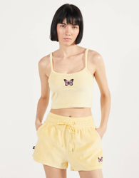 Bershka Short de terciopelo Mujer L Amarillo precio
