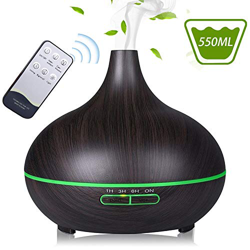 Phiraggit Diffusore di Aromi 550ML, Diffusore Atomizzatore di essenze, Umidificatore con 7 colori LED selezionabili, Purificatore aria per Yoga, Soggi en oferta