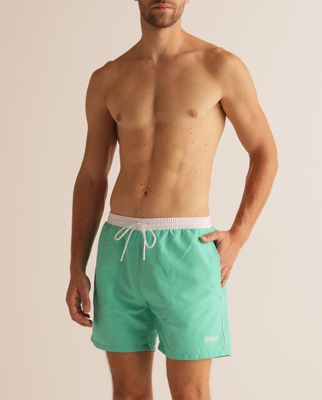 Boss - Bañador Bermuda De Hombre Verde Liso