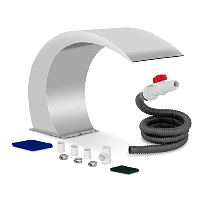 Uniprodo Cascada para Piscina Fuente con Base Uni_Water_13 (Aleación De Acero Inoxidable 304, Resistente Al Cloro y Al Agua Salada, Ancho: 30 cm)