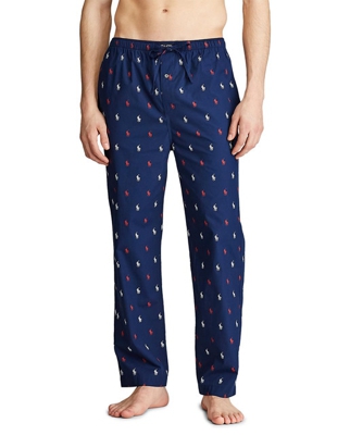 Ralph Lauren - Pantalón Largo De Pijama De Hombre Azul De Tela