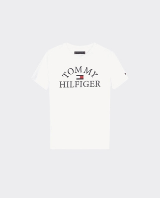 Tommy Hilfiger - Camiseta De Niño En Blanco Con Logo De La Marca