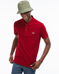 Lacoste - Polo Piqué De Hombre Slim Burdeos De Manga Corta características
