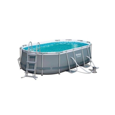 Bestway - Piscina Desmontable Tubular Power Steel Oval 427x250x100 Cm Depuradora De Cartucho De 2.006L/hora