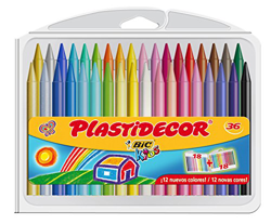 BIC Kids Plastidecor - Estuche de 36 unidades, ceras de colores surtidos características