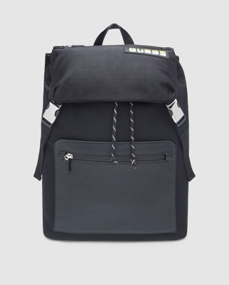 Guess - Mochila De Hombre En Negro Con Solapa Y Cordones