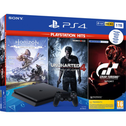 Consola PS4 1TB chasis F + GT Sport + Horizon Zero Dawn Complete Edition + Uncharted 4 precio
