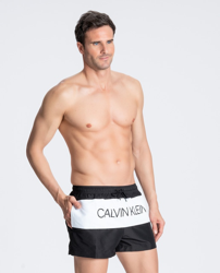 Calvin Klein - Bañador Bermuda De Hombre Negro Y Blanco precio