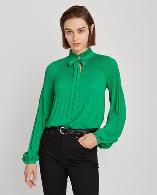 Lauren Ralph Lauren - Blusa De Mujer Lisa Y Manga Larga