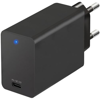 Cargador Temium USB-C PD 18 W Negro