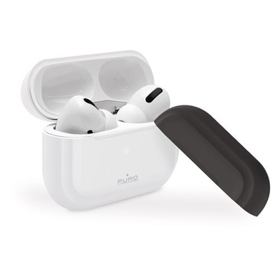 Funda de silicona Puro Blanco + tapa negro para Apple Airpods Pro