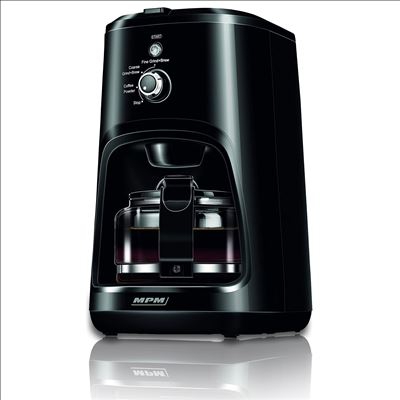 Cafetera de goteo con molinillo de café integrado MPM MKW-04 900 W, Negro