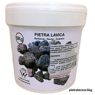 LordsWorld - Pietra Lavica - 5Kg Pietra Lavica para la Barbacoa, Sauna y decoración del Acuario - Roca de la Lava para la Barbacoa y el Gas Estufas - 