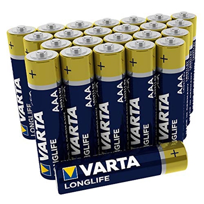 Varta 4103 - Caja de 24 pilas alcalinas AAA, color amarillo