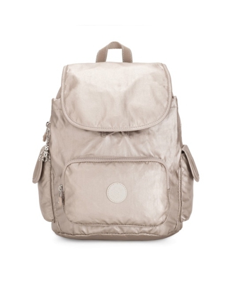 Kipling - Mochila De Mujer Pequeña En En Color Nude Metalizado
