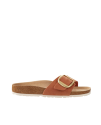 Birkenstock Madrid Big Buckle Nubuck Leather (narrow) brandy en oferta