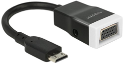 Delock 65588 cable interface/gender adapter HDMI-mini C VGA - 3.5mm Black male características