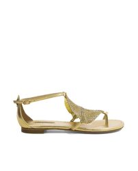 Lola Cruz - Sandalias Planas De Mujer De Piel En Color Oro Con Esclava De  Malla Dorada a un precio más barato - Shoptize