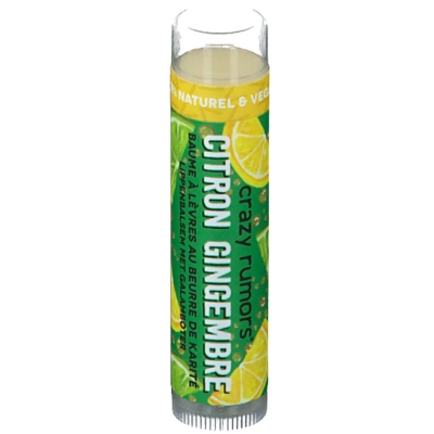 Crazy rumors® Baume à Lèvres au Beurre de Karité - Citron Gingembre