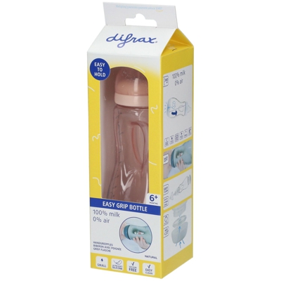 Difrax® Easy Grip Anti-colique Biberon S à poignée Natural Rose 240 ml