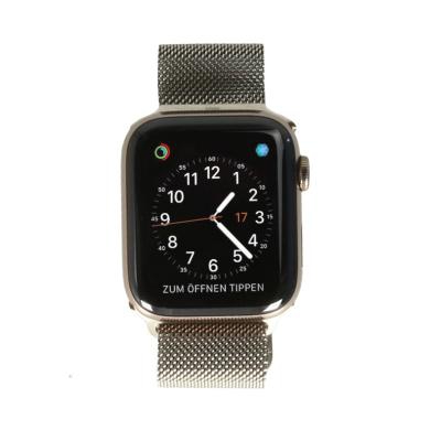 Apple Watch Series 4 - boîtier en acier inoxydable or 44mm - bracelet milanais en or (GPS+Cellular) - très bon état