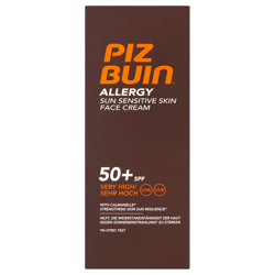 Crème Solaire Visage Peaux Sensibles Allergy Piz Buin – Très Haute Protection SPF 50+ 50 ml en oferta