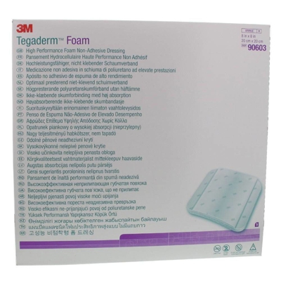 3M™ Tegaderm™ Foam Pansements hydrocellulaires non-adhésifs (20 cm x 20 cm) 90603