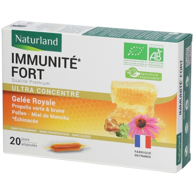 Naturland Immunité Fort Gelée Royale Ampoules