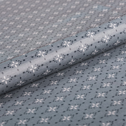 Tissu enduit PVC fleurs géométriques bleu gris - AU Maison características