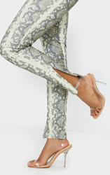 Sandales pointure large nude à bride transparente unique, Neutre características