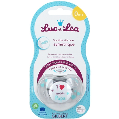 Luc et Léa Sucette symétrique J'aime mon Papa 0-6 mois