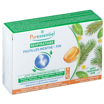 Puressentiel Respiratoire Pastilles Gorge Menthe - Pin