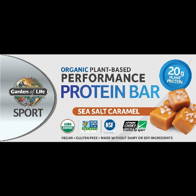 Barre protéinée végétale et bio sportive - Caramel au sel de mer - 12 barres