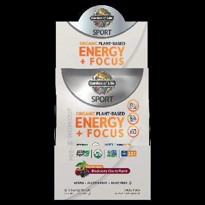 Poudre Énergie Sport Organic Plant-Based - Mûre et Cerise Sans Sucre - 12 Sachets
