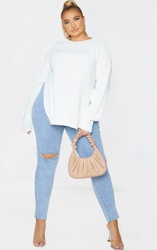 PLT Plus - Pull crème à col rond fendu sur les côtés, Crème características