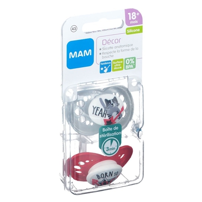 MAM Sucette anatomique - Silicone +18 mois (Couleur non sélectionnable)