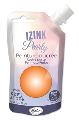 Peinture textile 3D nacrée izink pearly orange - tangerine 80 ml