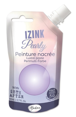 Peinture textile 3D nacrée izink pearly violet pastel - lilac 80 ml