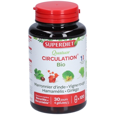 Superdiet Quatuor Marronnier d’Inde - Vigne rouge - Hamamélis - Ginkgo