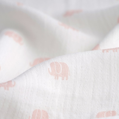 Tissu lange imprimé éléphants camel