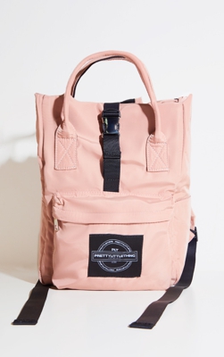 Sac à dos rose à poches et détail anse, Rose