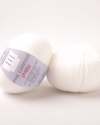 Fil à tricoter Phildar caresse écru