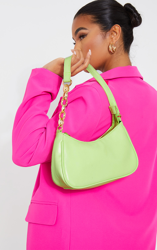 Sac à main vert citron à  anse en chaîne dorée, Vert citron precio