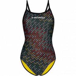 HEAD SWS Team Printed Thin Strap Mid Leg Femmes Maillot de bain une pièce 452568-COL precio