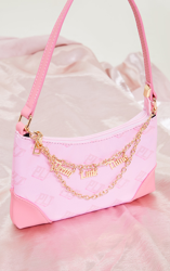 PRETTYLITTLETHING - Sac à main rose à monogramme et chaîne dorée, Rose características